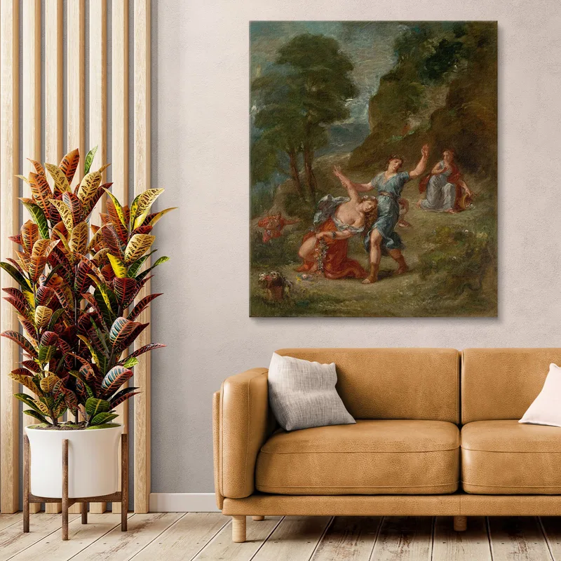 Der Frühling Eurydike Wird Beim Blumenpflücken Von Einer Schlange Gebissen Eurydikes Tod Eugène Delacroix