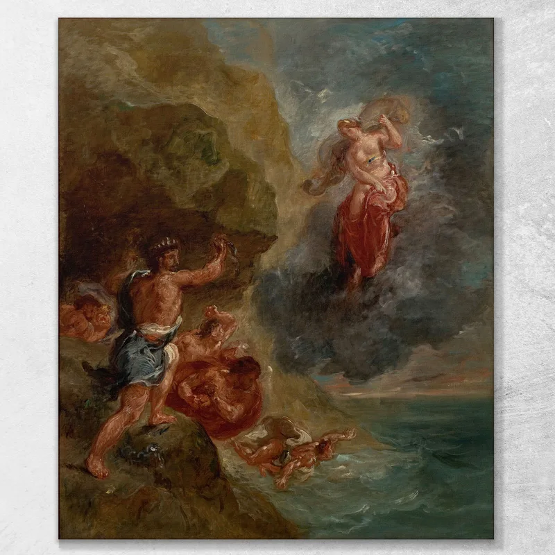 The Winter Juno Beseeches To Destroy Eneas Fleet Eugène Delacroix