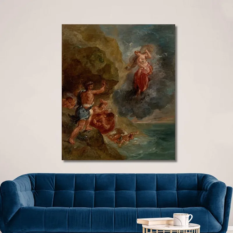 The Winter Juno Beseeches To Destroy Eneas Fleet Eugène Delacroix