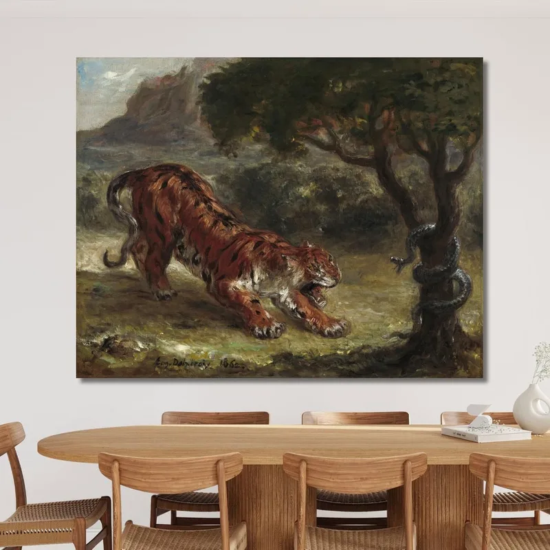 Tigre Y Serpiente Eugène Delacroix