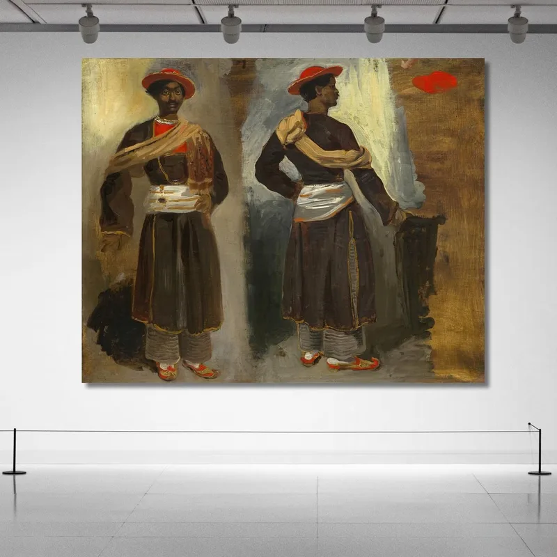 Deux Études D'Un Indien Debout De Calcutta Eugène Delacroix