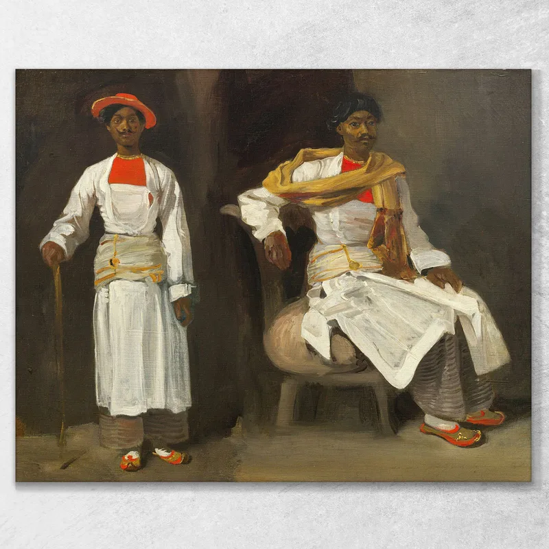 Dos Estudios De Un Indio De Calcuta Sentado Y De Pie Eugène Delacroix