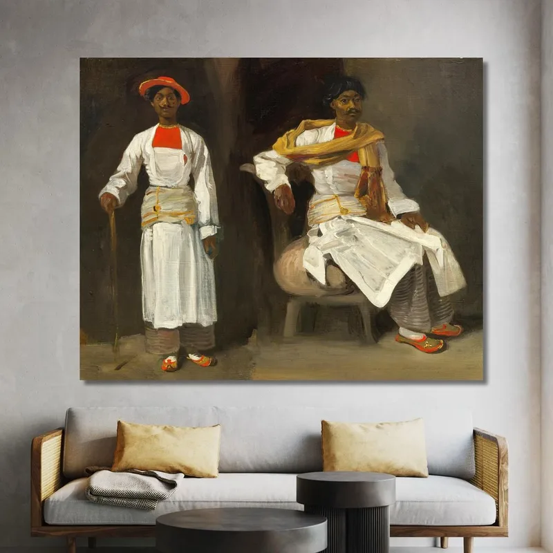 Dos Estudios De Un Indio De Calcuta Sentado Y De Pie Eugène Delacroix