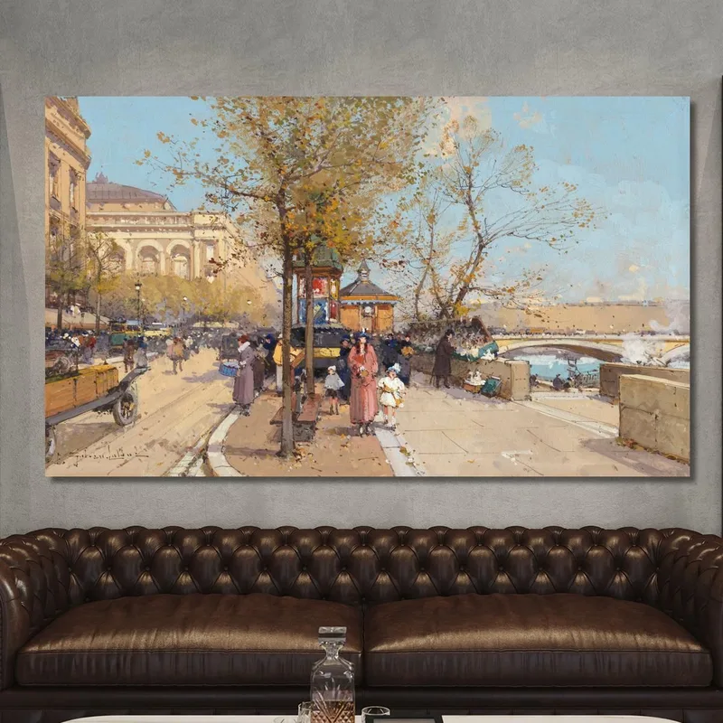 Une Balade Au Bord De La Seine Eugène Galien-Laloue