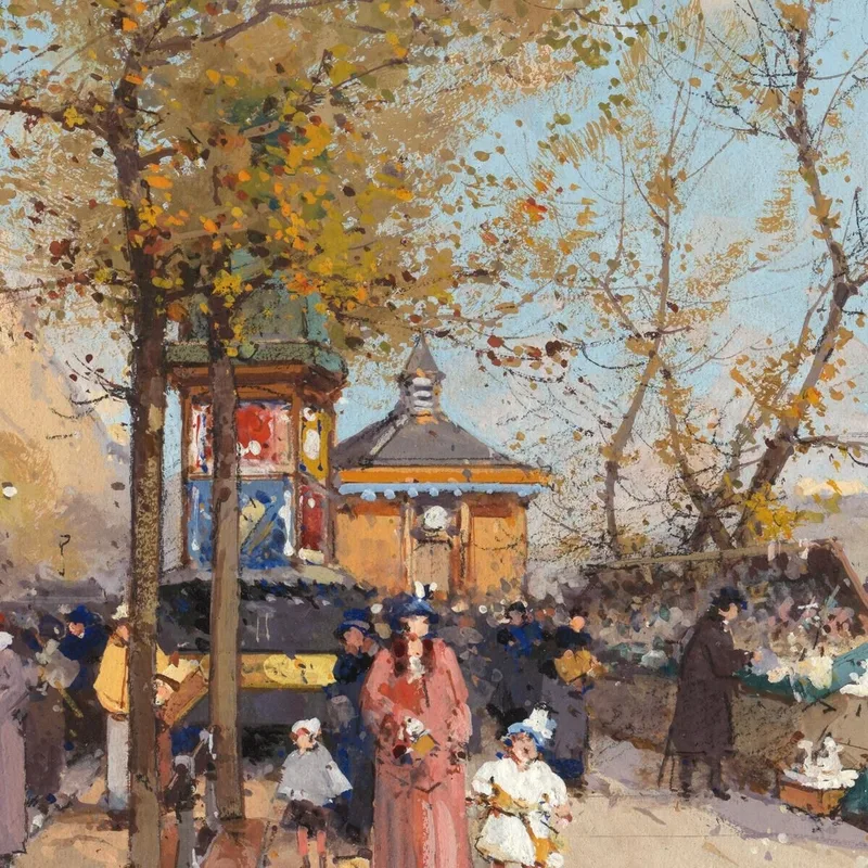 Une Balade Au Bord De La Seine Eugène Galien-Laloue