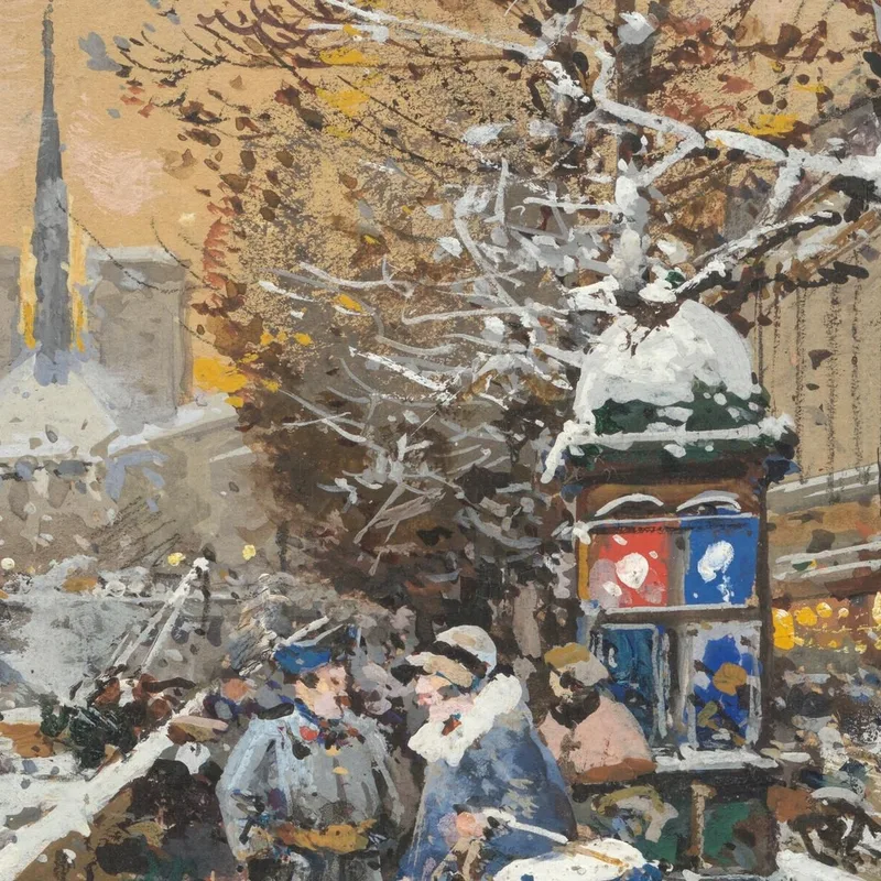 An Assignation Along The Seine Eugène Galien-Laloue