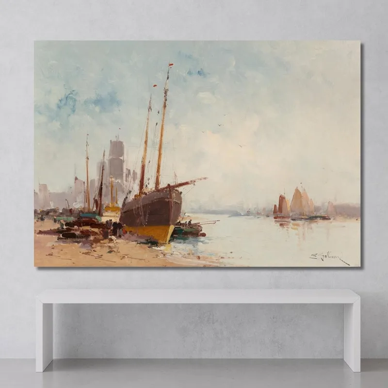 Bateaux Au Port Eugène Galien-Laloue