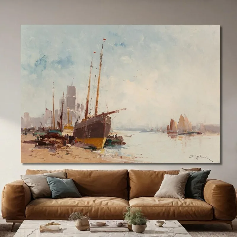 Bateaux Au Port Eugène Galien-Laloue