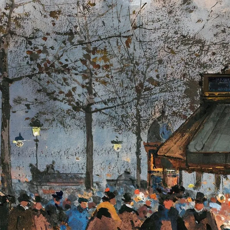 Lively Boulevard In Paris Eugène Galien-Laloue