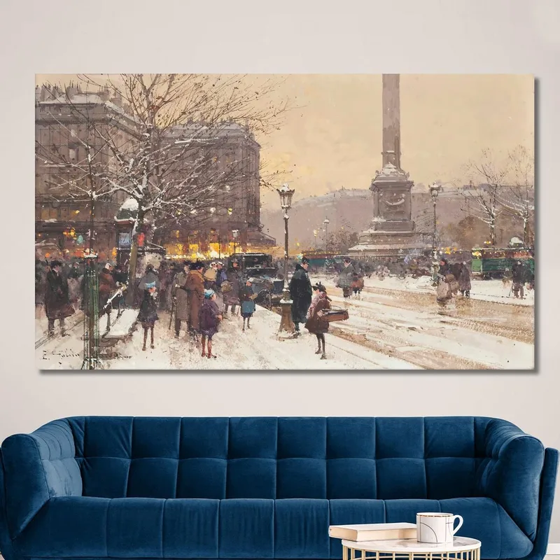 Figuren Im Schnee Der Place De Concorde Paris Eugène Galien-Laloue