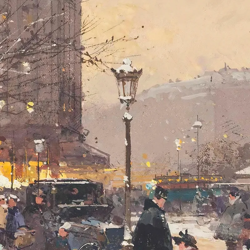 Figuren Im Schnee Der Place De Concorde Paris Eugène Galien-Laloue
