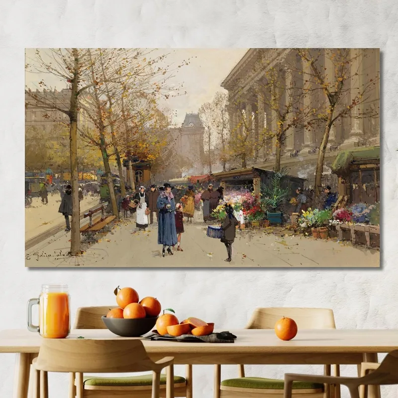 Flower Market La Madeleine Eugène Galien-Laloue