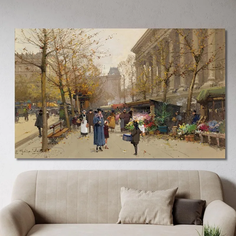 Flower Market La Madeleine Eugène Galien-Laloue