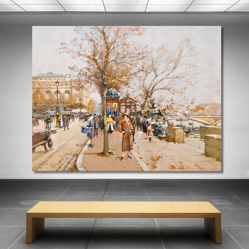 The Place Du Châtelet In Paris Eugène Galien-Laloue
