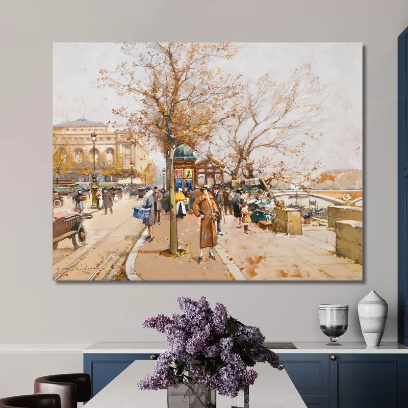 The Place Du Châtelet In Paris Eugène Galien-Laloue