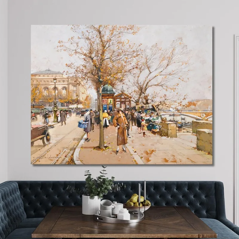 The Place Du Châtelet In Paris Eugène Galien-Laloue