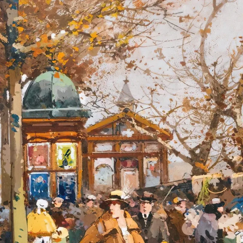 The Place Du Châtelet In Paris Eugène Galien-Laloue