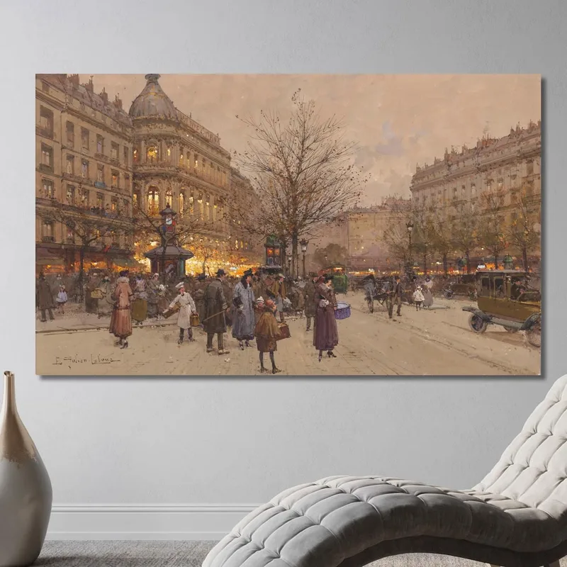 The Boulevard Towards The Bridge Eugène Galien-Laloue