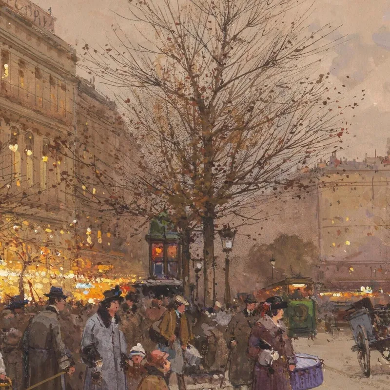 The Boulevard Towards The Bridge Eugène Galien-Laloue