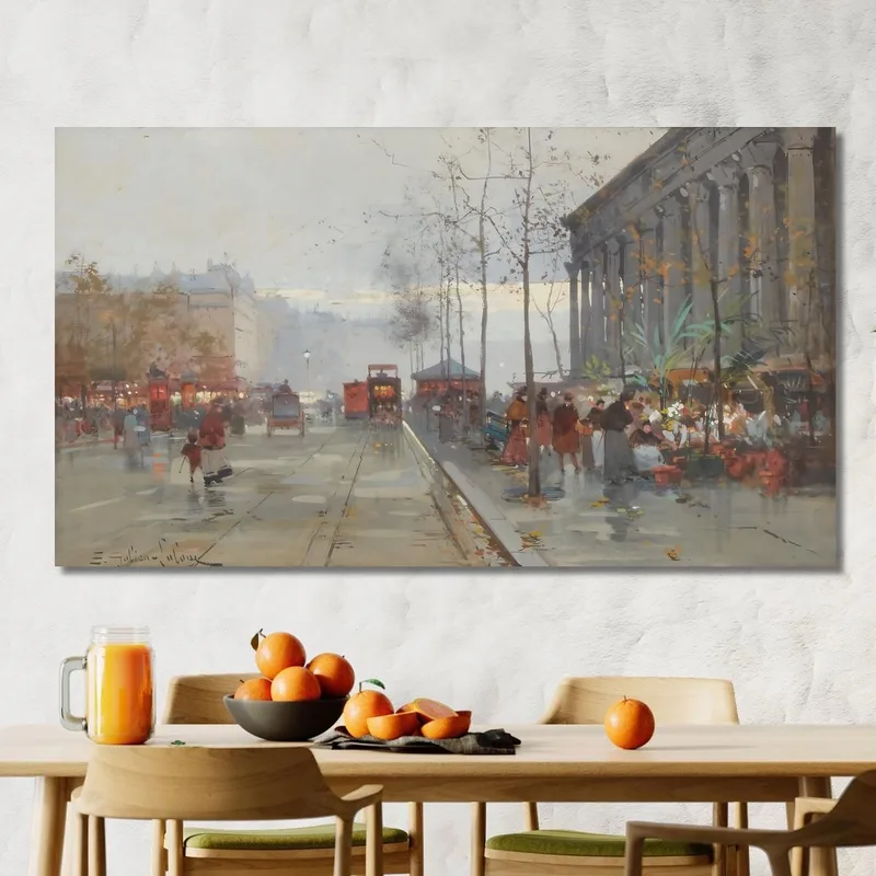 Le Marché Aux Fleurs De La Madeleine Eugène Galien-Laloue