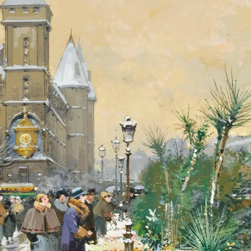 Le Quai Aux Fleurs Et La Conciergerie Eugène Galien-Laloue