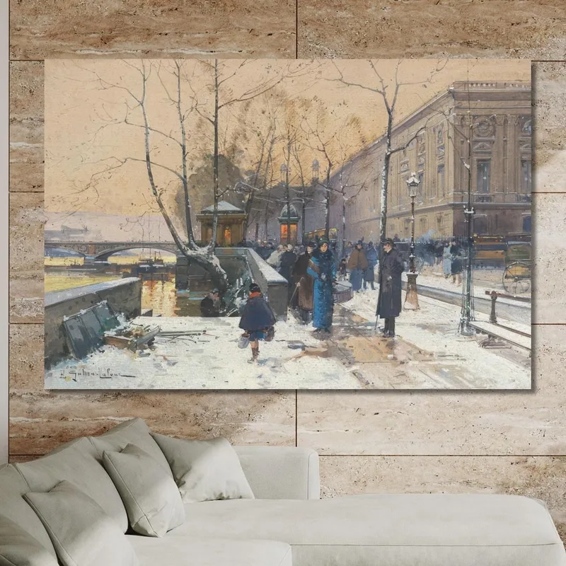 Le Rive Della Senna Vicino A Châtelet Eugène Galien-Laloue
