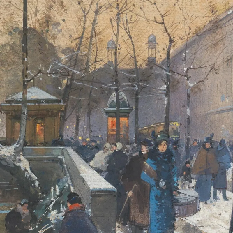 Le Rive Della Senna Vicino A Châtelet Eugène Galien-Laloue