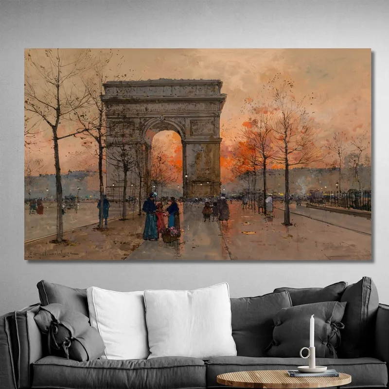 The Arc De Triomphe On The Place De L'Étoile Eugène Galien-Laloue