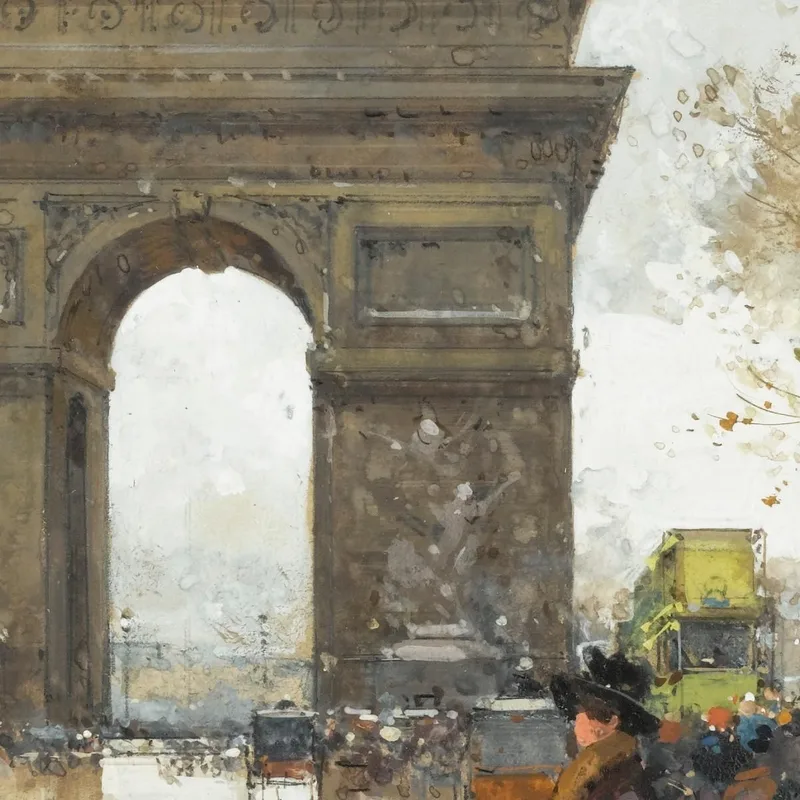 The Arc De Triomphe Eugène Galien-Laloue