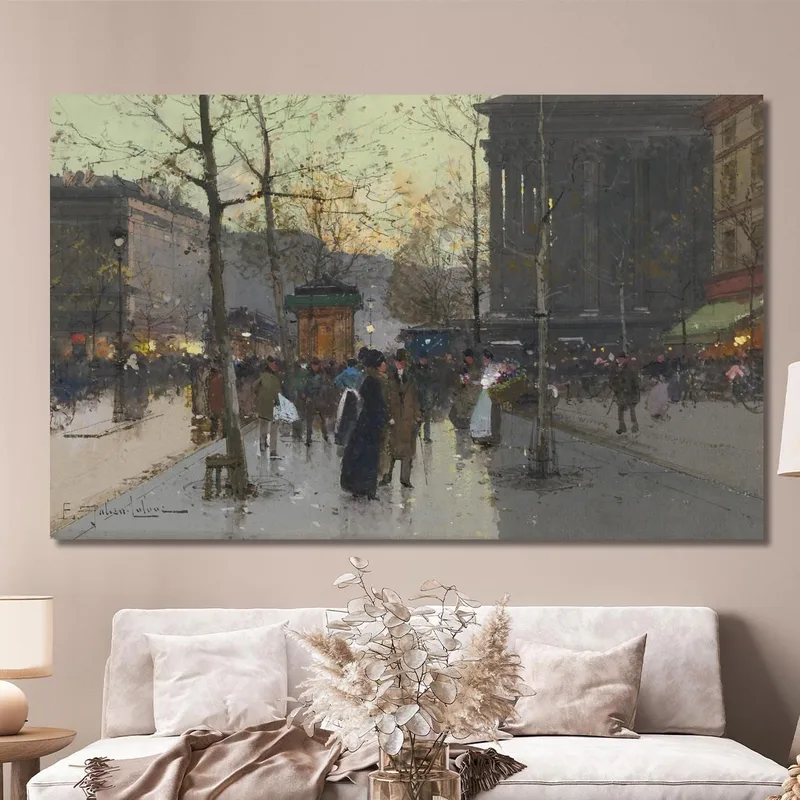 Marché De Fleurs La Madeleine Eugène Galien-Laloue