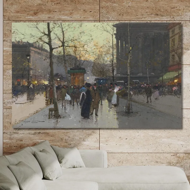 Marché De Fleurs La Madeleine Eugène Galien-Laloue