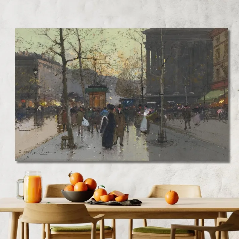 Marché De Fleurs La Madeleine Eugène Galien-Laloue