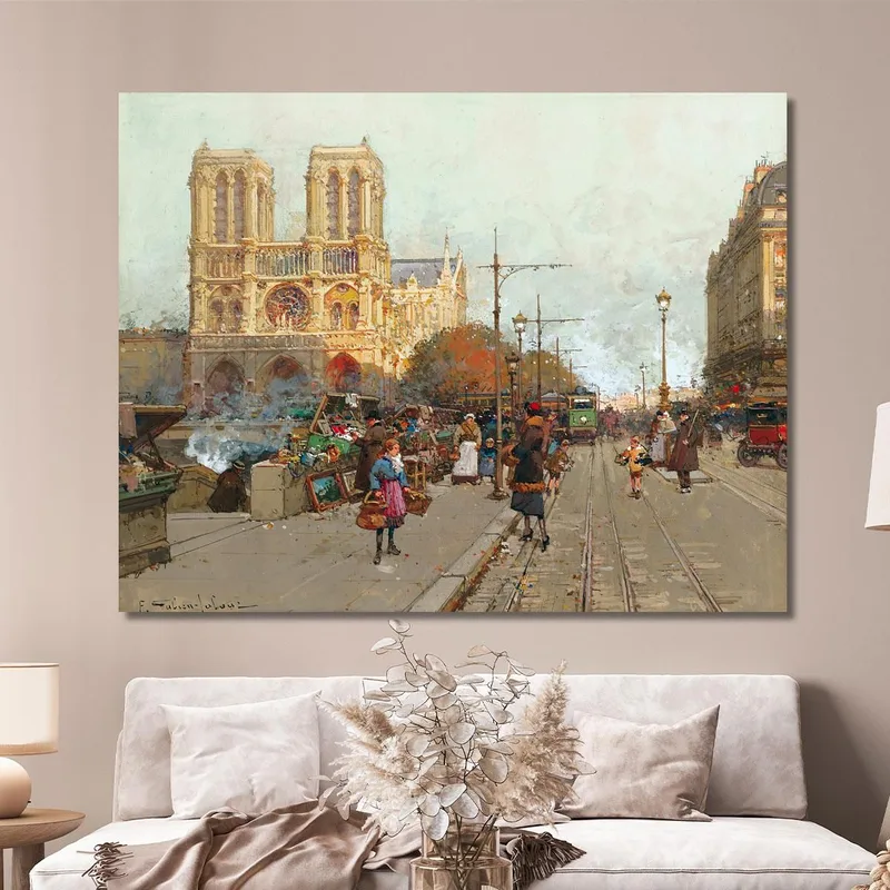 Notre Dame De Paris Vue Du Quai De Montebello Eugène Galien-Laloue