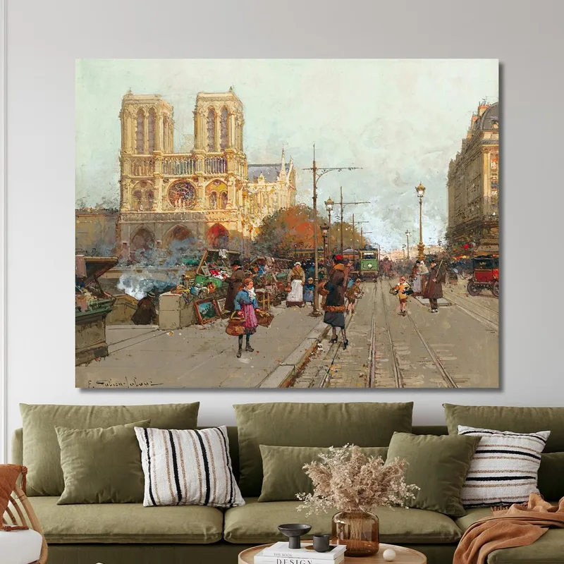 Notre Dame De Paris Vue Du Quai De Montebello Eugène Galien-Laloue