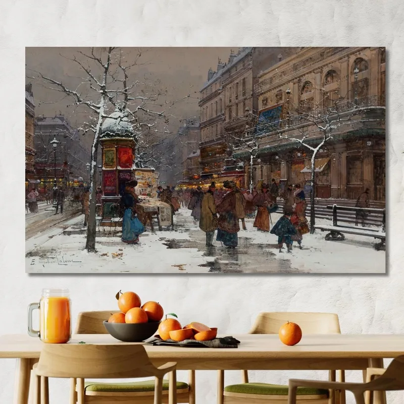 Paris Boulevard En Hiver Eugène Galien-Laloue