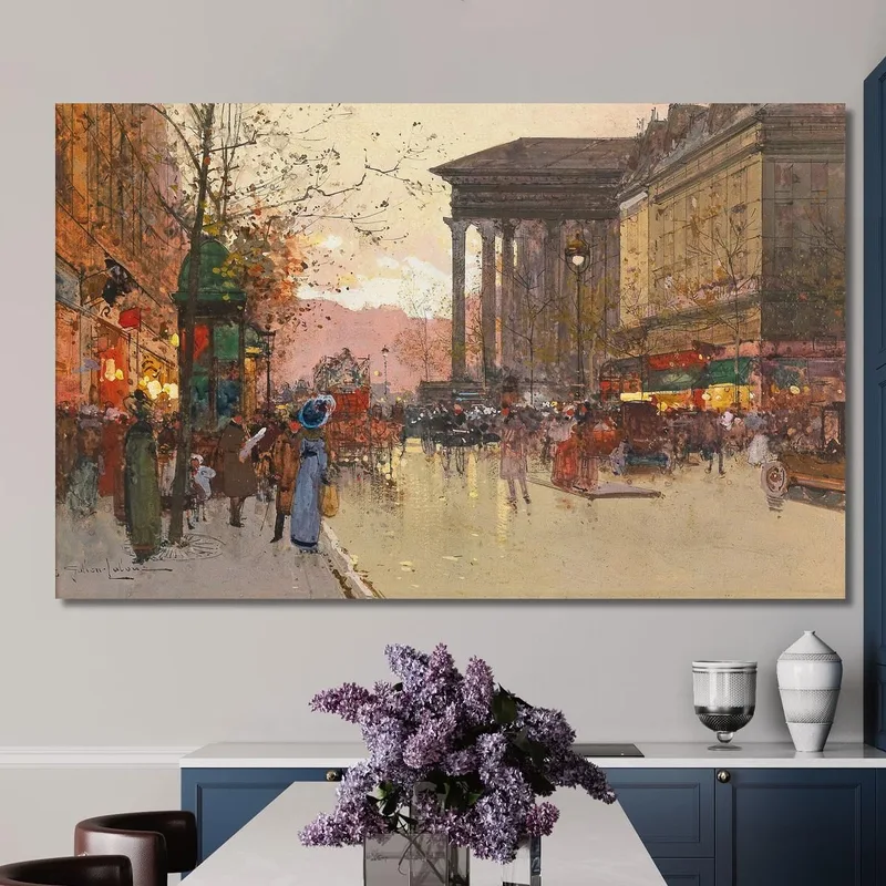 París El Boulevard De La Madeleine Por La Noche Eugène Galien-Laloue