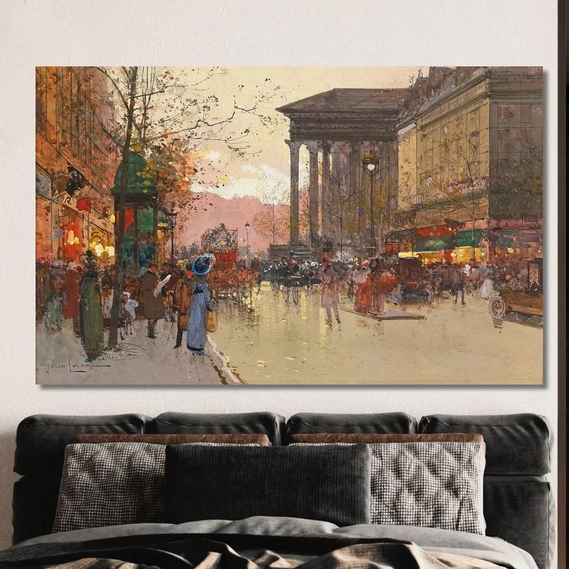 París El Boulevard De La Madeleine Por La Noche Eugène Galien-Laloue