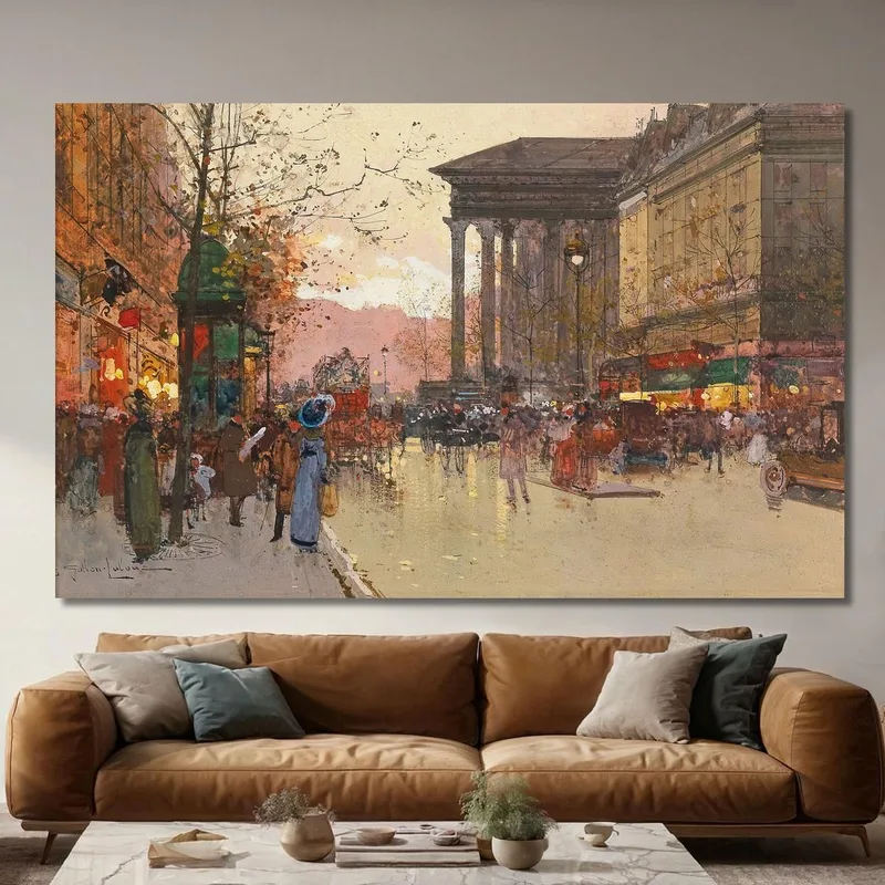 París El Boulevard De La Madeleine Por La Noche Eugène Galien-Laloue