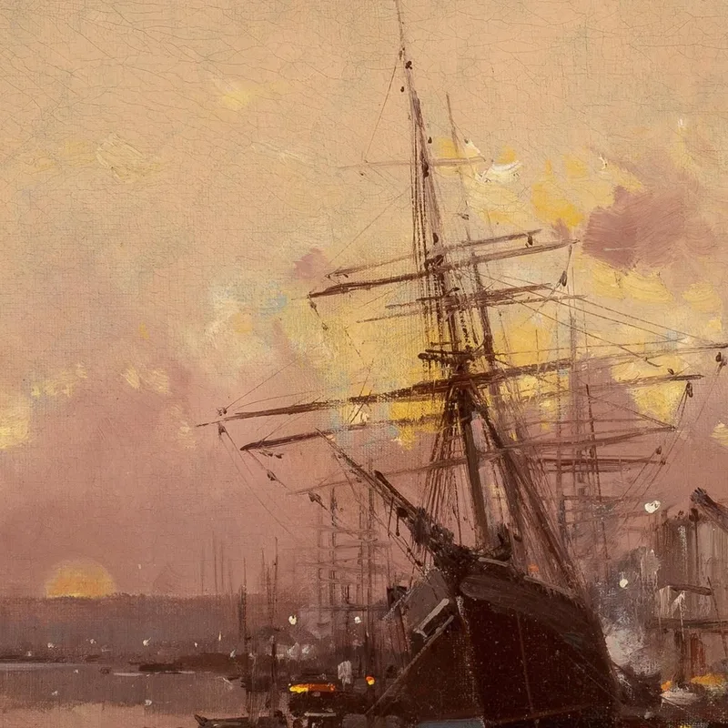 Port Breton At Dusk Eugène Galien-Laloue