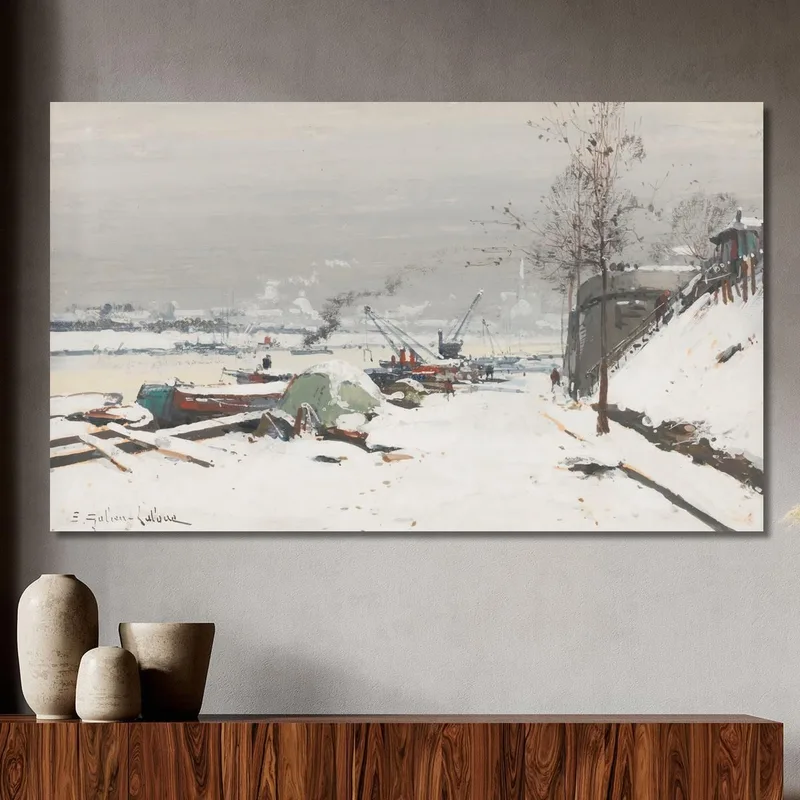 Quai De Bercy Unter Dem Schnee Eugène Galien-Laloue