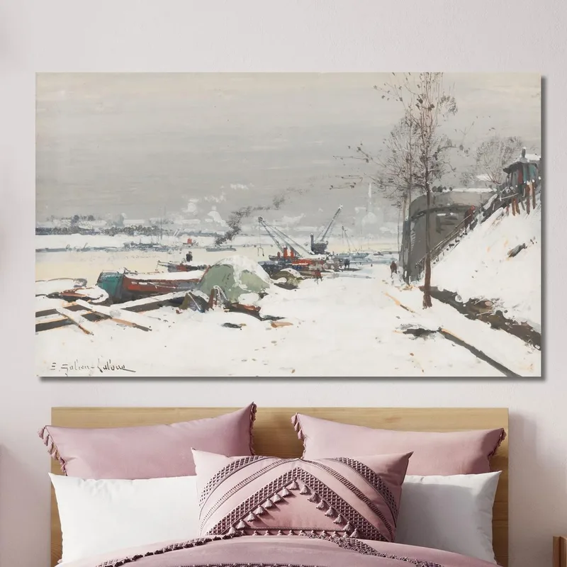Quai De Bercy Unter Dem Schnee Eugène Galien-Laloue