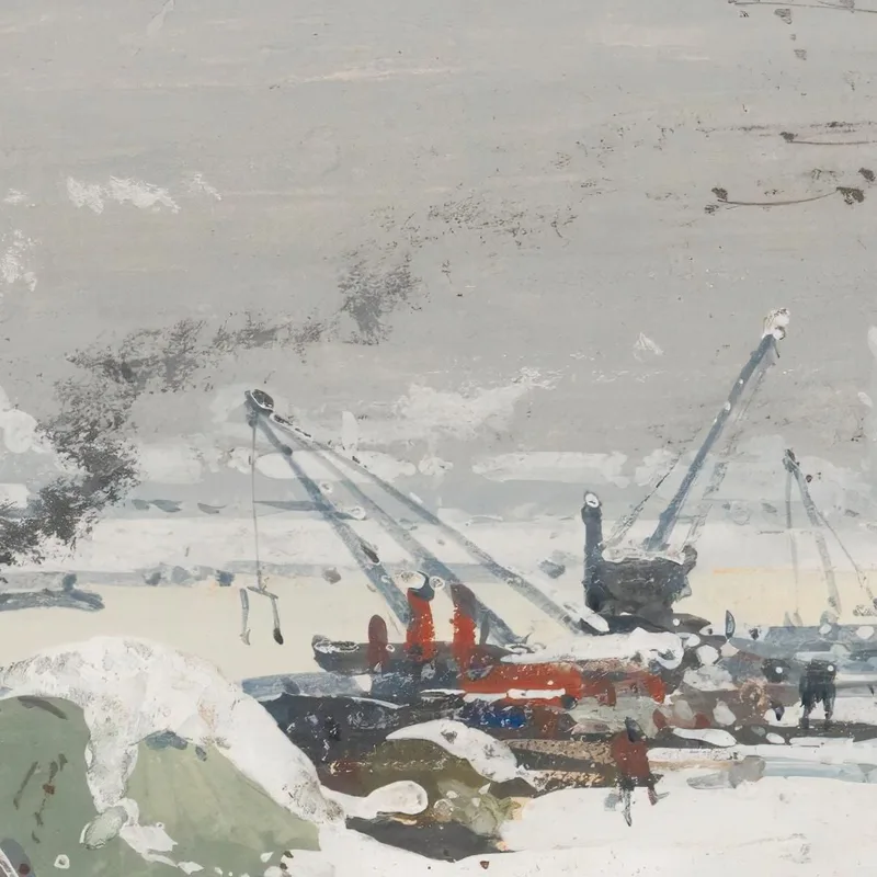 Quai De Bercy Unter Dem Schnee Eugène Galien-Laloue