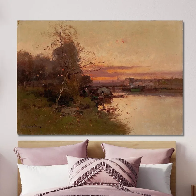 Fiume Al Tramonto Eugène Galien-Laloue