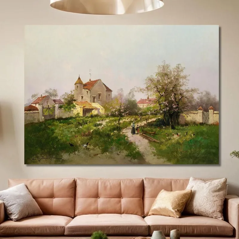 Ländliche Szene In Den Vororten Von Barbizon Eugène Galien-Laloue