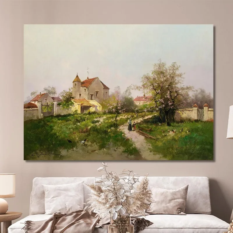 Ländliche Szene In Den Vororten Von Barbizon Eugène Galien-Laloue