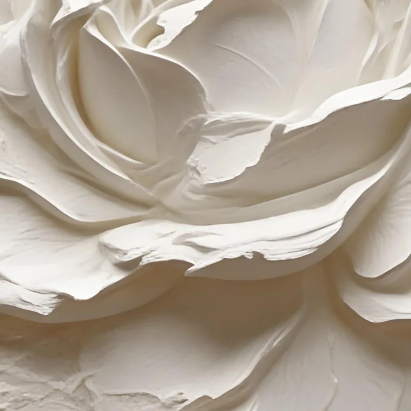 Texture Sculptée de Rose Blanche tableau moderne