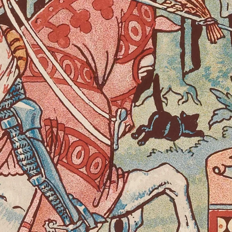 Cavaliere A Cavallo Che Punta La Lancia Contro Un Diavoletto Eugène Grasset
