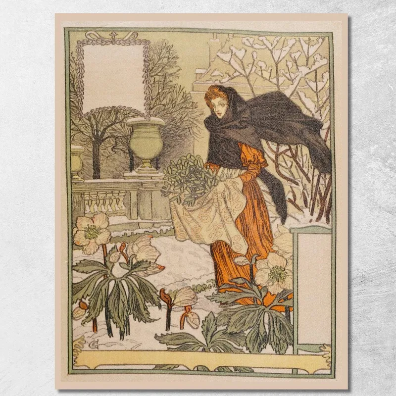 Dicembre Eugène Grasset quadro stampa su tela