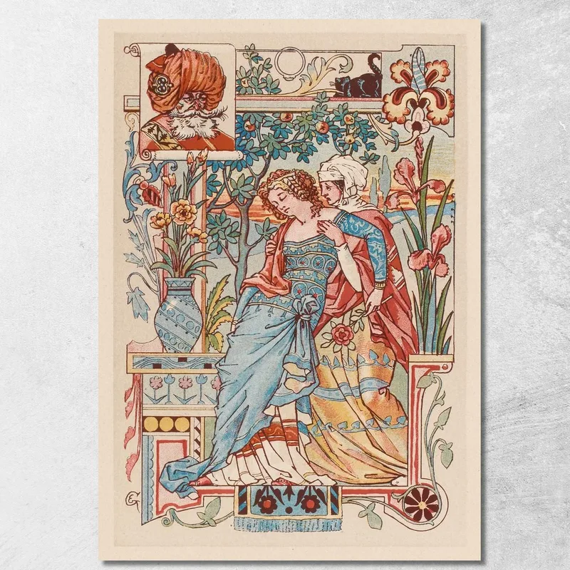 Donna Che Sonnecchia Tra Le Braccia Del Suo Servo Eugène Grasset quadro stampa su tela