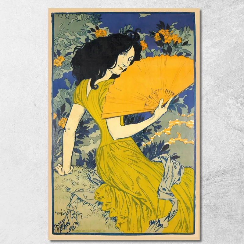 Il Fan Eugène Grasset quadro stampa su tela